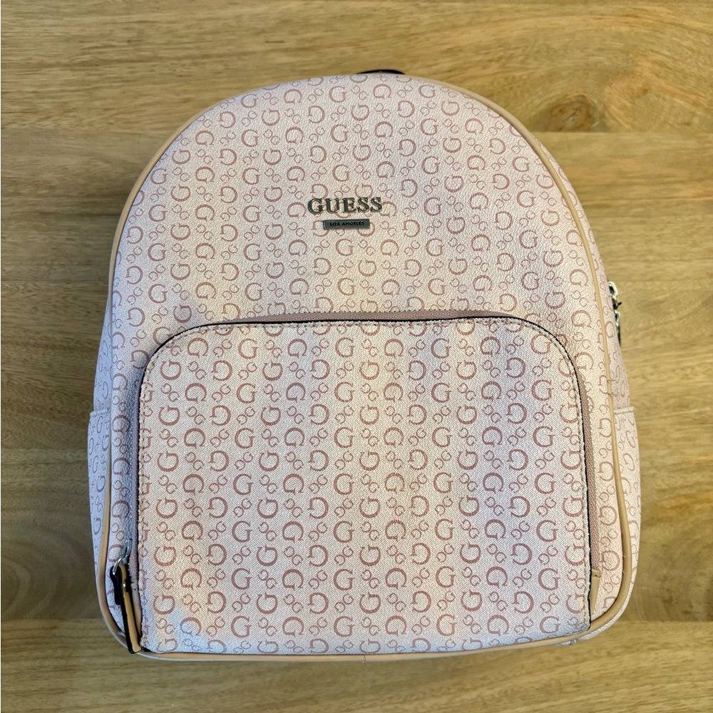 GUESS Light Pink Monogram Backpack